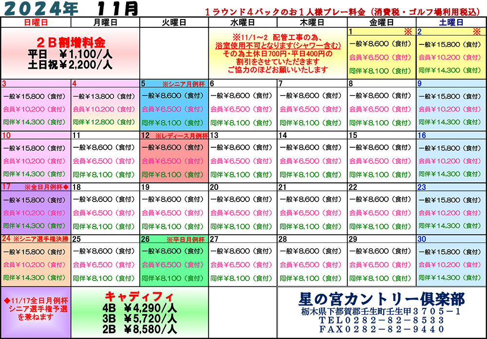 2024年11月料金